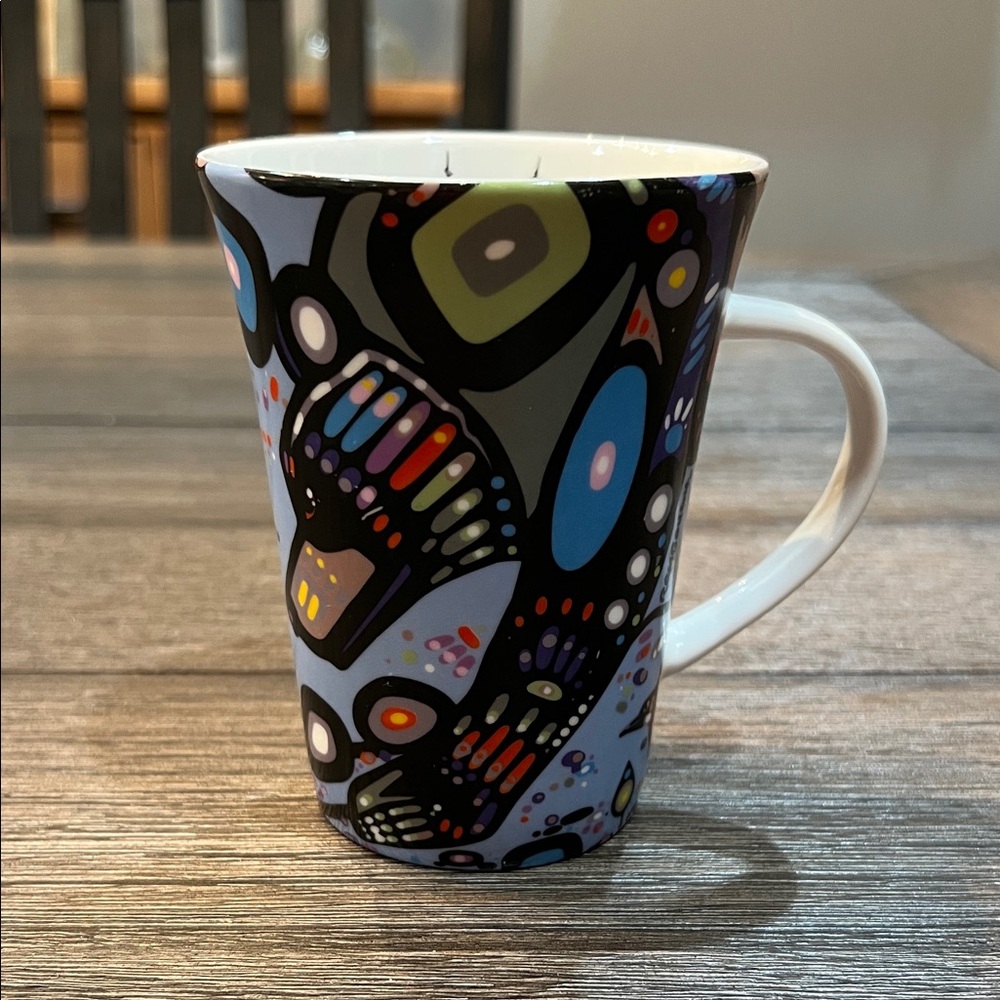 Fine Porcelain Mug with Bear Design by Chippewyan Dene Artist John Rombough